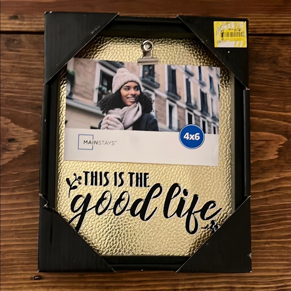 Mainstays Gold and Black Picture Frame with Textured Accents